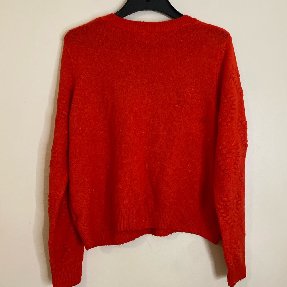 H&M Red Heart Pattern Oversized Sweater medium - Picture 2 of 7